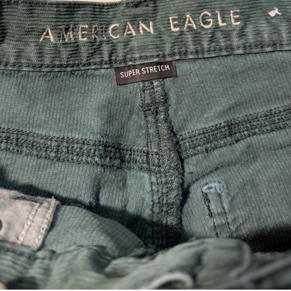 American Eagle Outfitters Corduroy Pants Women Green Size 0 Long High Waisted - Picture 6 of 9